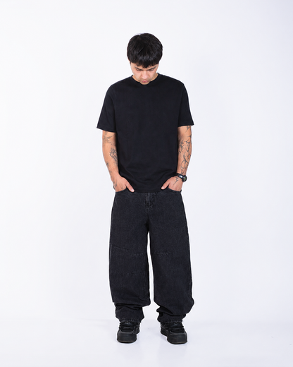 Jeans baggy  negro gravillado