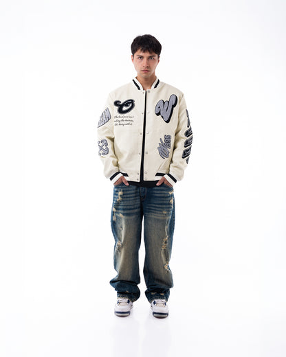 Chaqueta eco cuero blanca