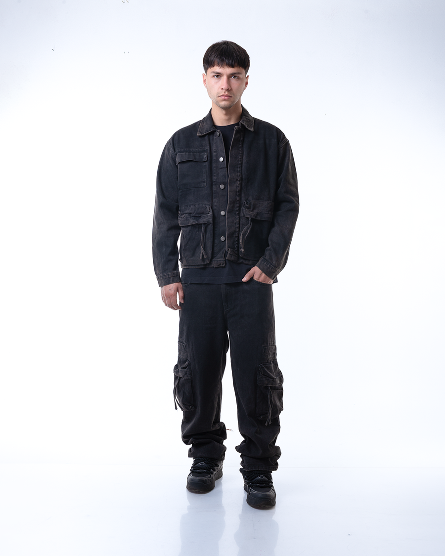 Boxi fit chaqueta mezclilla black