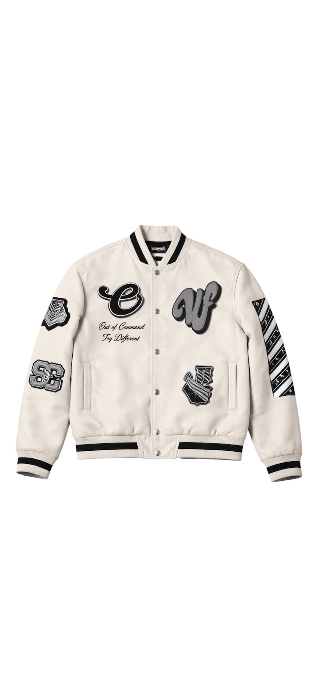 chaqueta eco cuero blanca