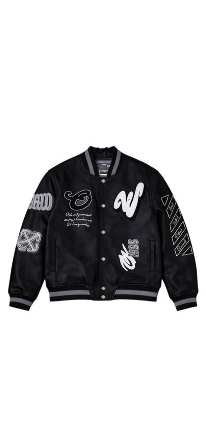 Chaqueta eco cuero negra