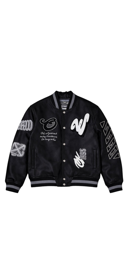 Chaqueta eco cuero negra