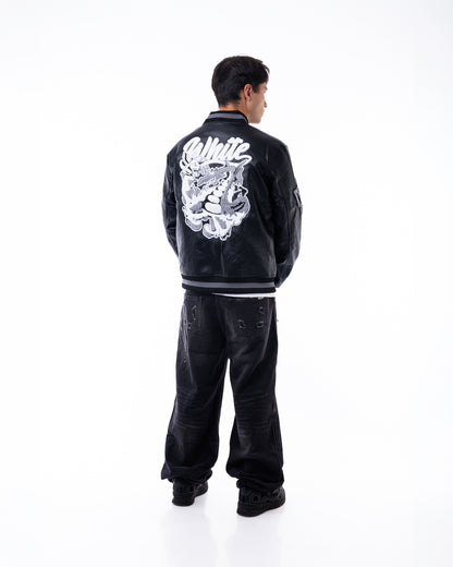 Chaqueta eco cuero negra