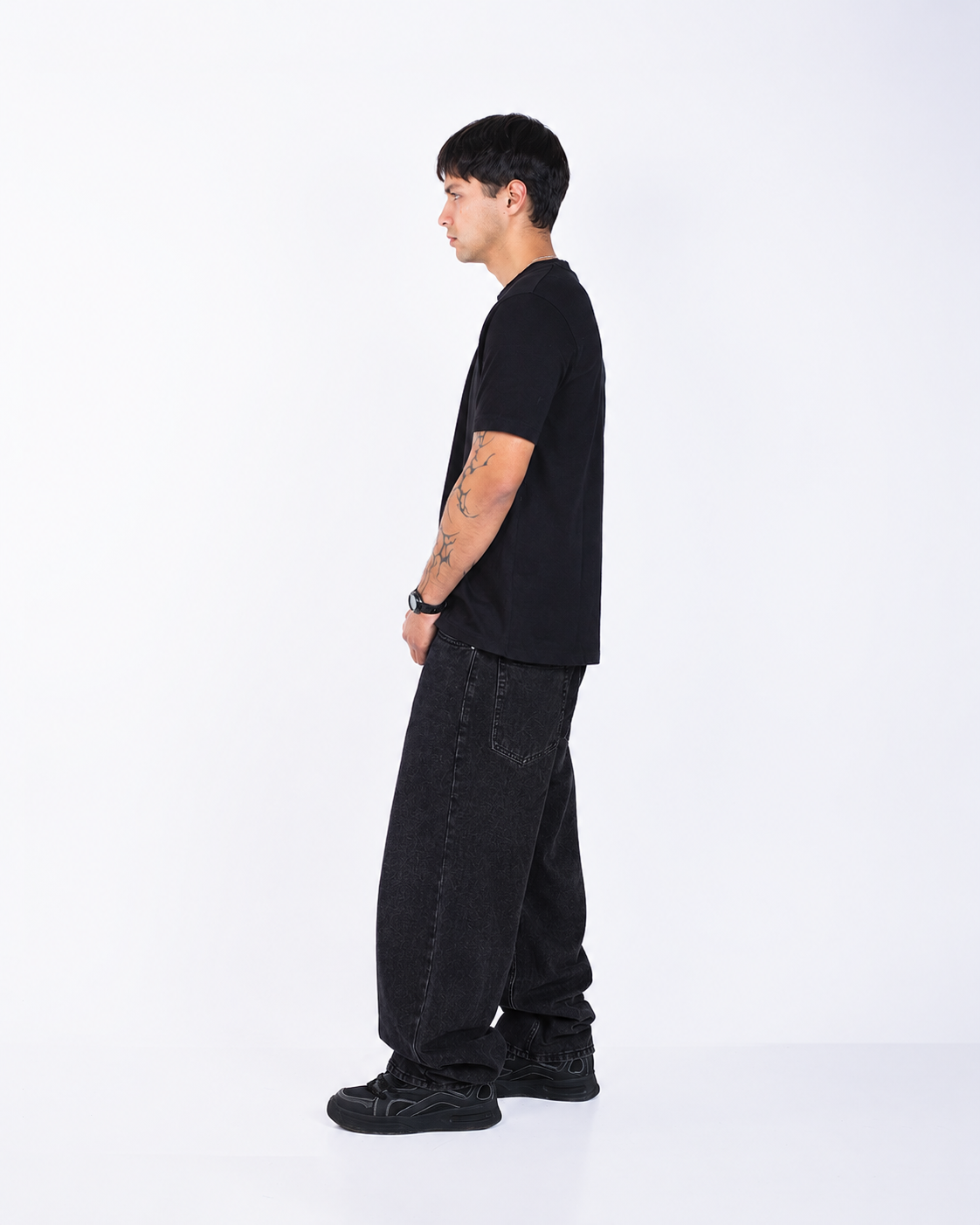 jeans baggy  negro gravillado