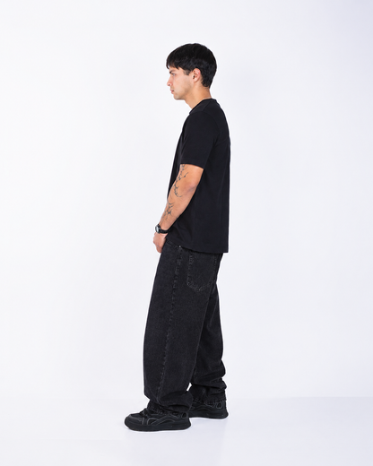 Jeans baggy  negro gravillado