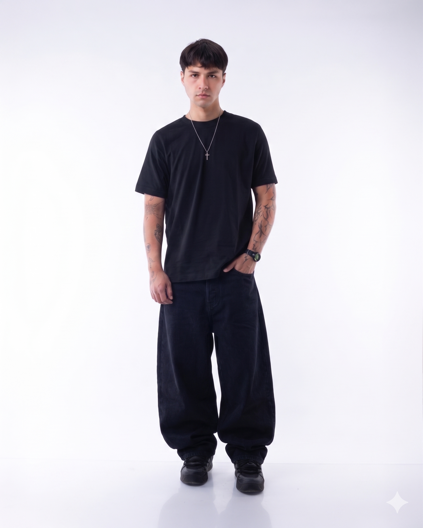 baggy jeans full black