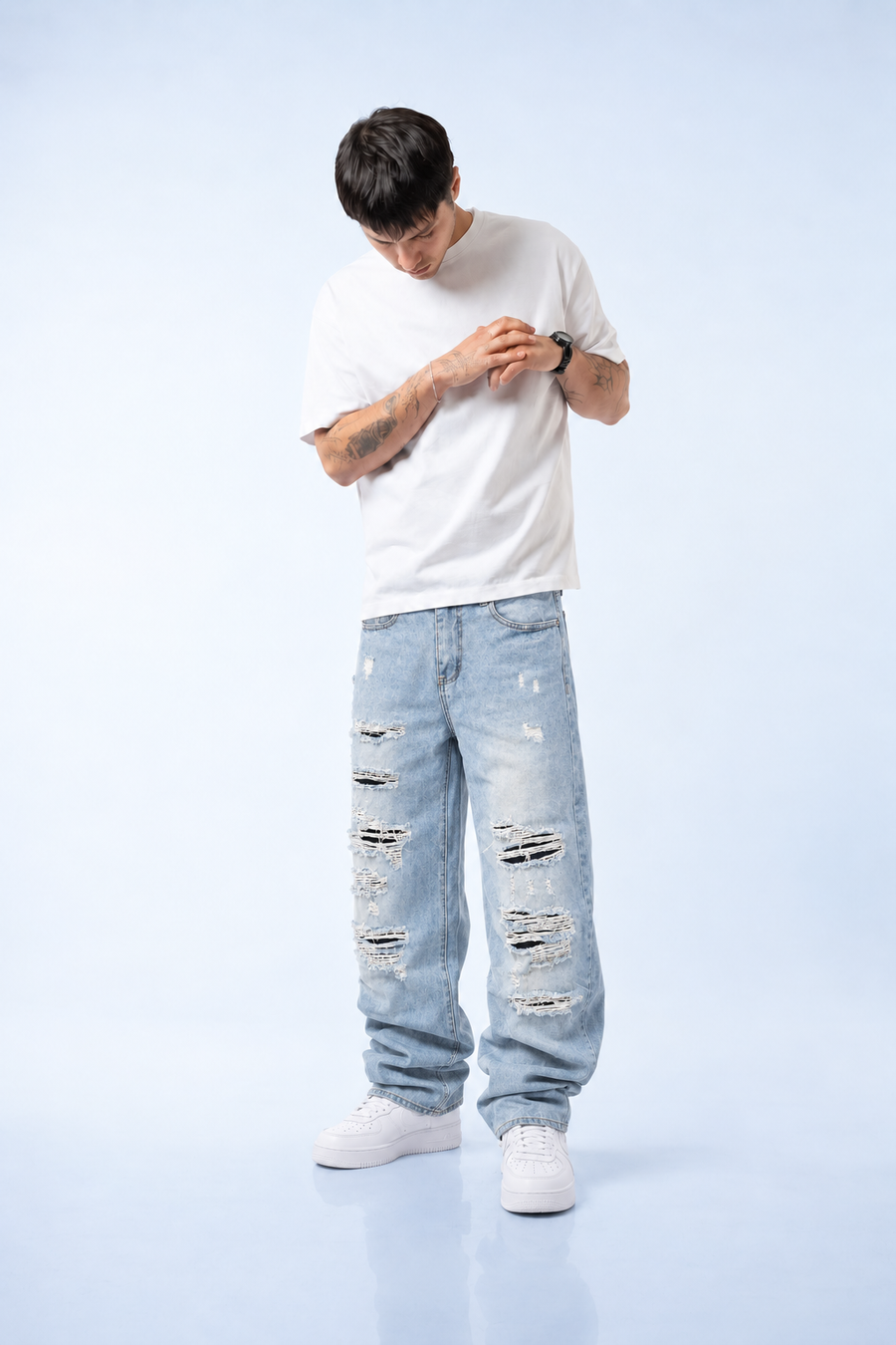 jeans loose fit ice blue